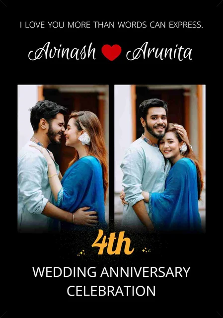 Wedding Anniversary Couple Photo Collage Frame