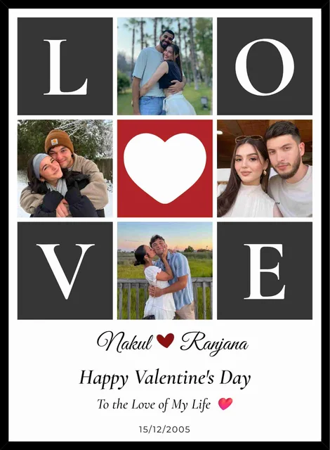 Custom LOVE Photo Frame with Photos, Names And Special Date