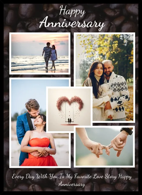 Happy Anniversary Personalized Photo Collage Frame – Custom Love Story Frame