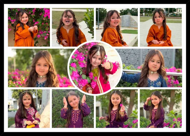 Personalized Multi Photo Collage Frame with Circle Design