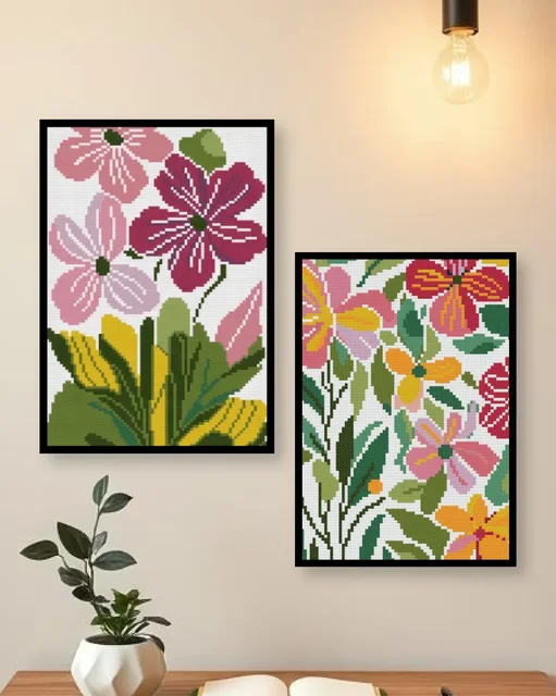 Personalized Vibrant Botanical Floral Photo 2 Frames