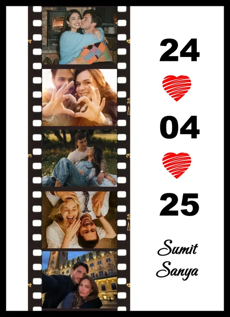 Personalized Film Strip Photo Frame – Custom Date Memory Collage