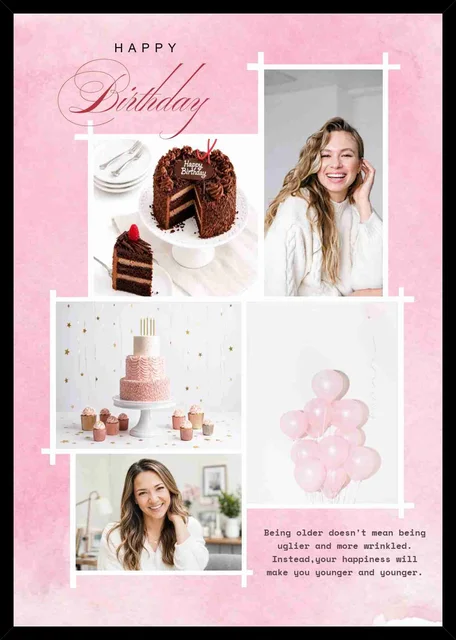 Birthday Photo Wall Frame with Pictures And Wishes