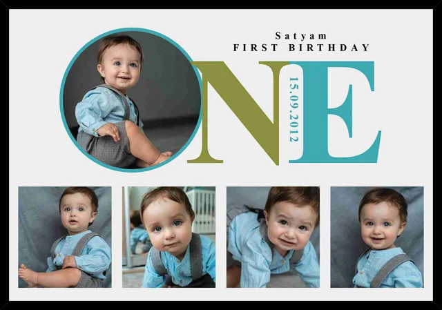 Personalized First Birthday Photo Collage Frame