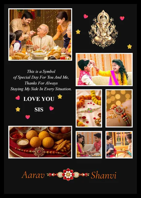 Custom Rakhi Photo Frame with Name And Photos