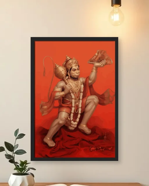 Divine Hanuman Ji Spiritual Wall Art Frame