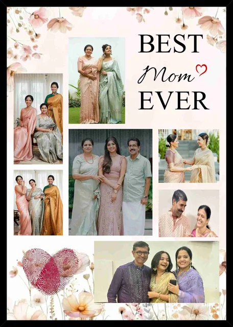 Personalized Best Mom Ever Photo Collage Frame with Custom Pictures