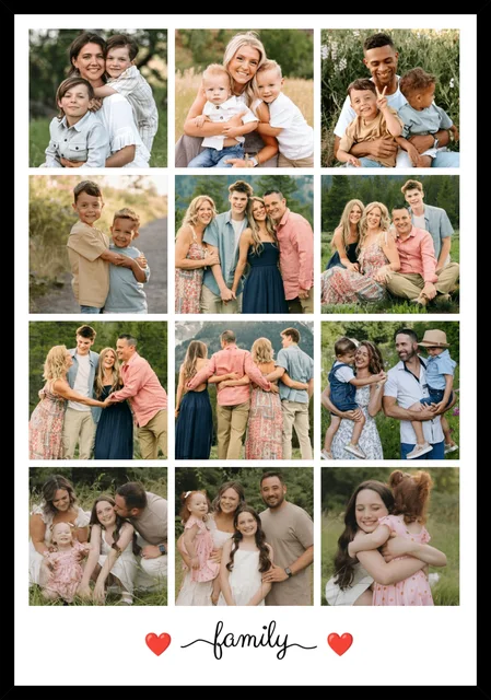 Custom Family Moments Frame – Multi Photo Memory Grid Wall Art