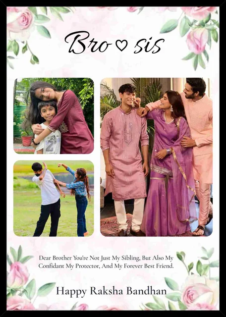 Personalized Brother Sister Raksha Bandhan Photo Collage Frame