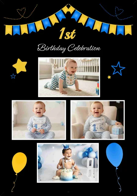 Personalized Baby Birthday Photo Collage Frame