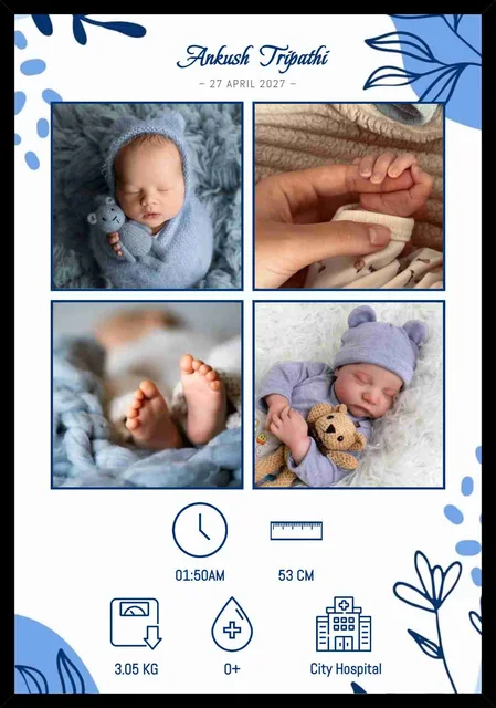 Baby First Moments Frame – Personalized Birth Information And Photos