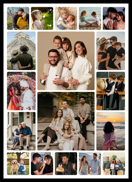 Personalized Multi Photo Collage Frame for Family And Memories