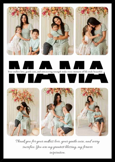 Personalized MAMA Photo Collage Frame with Message And Photos