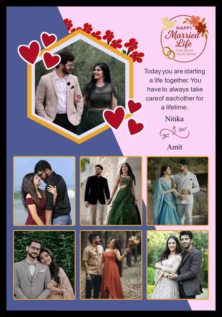 Personalized Wedding Memories Photo Collage Frame