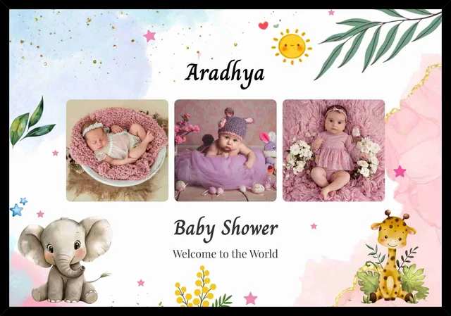 Custom Baby Photo Frame with Name And Pictures – Baby Shower Keepsake