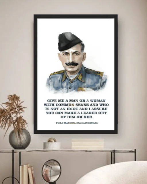 Field Marshal Sam Manekshaw Inspirational Quote Frame