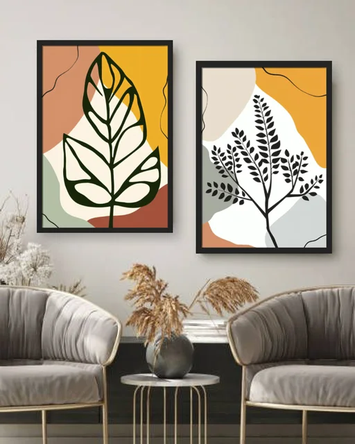 Modern Boho Leaf Abstract Photo 2 Frame