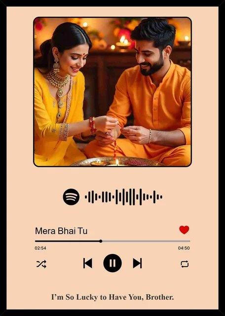 Personalized Brother Photo Frame with Spotify Song Design