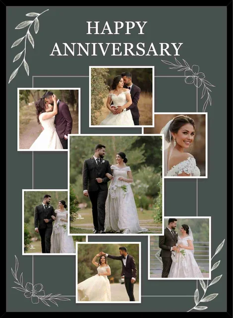 Personalized Happy Anniversary Photo Collage Frame