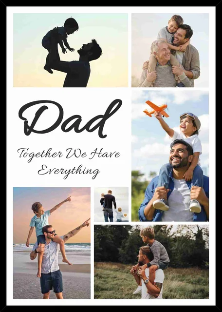 Personalized Dad Photo Collage Frame with Custom Pictures