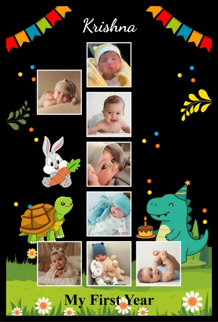 Baby First Year Picture Frame – Customizable Name & Photos