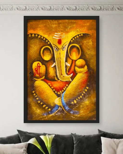Divine Lord Ganesha Spiritual Wall Art Frame