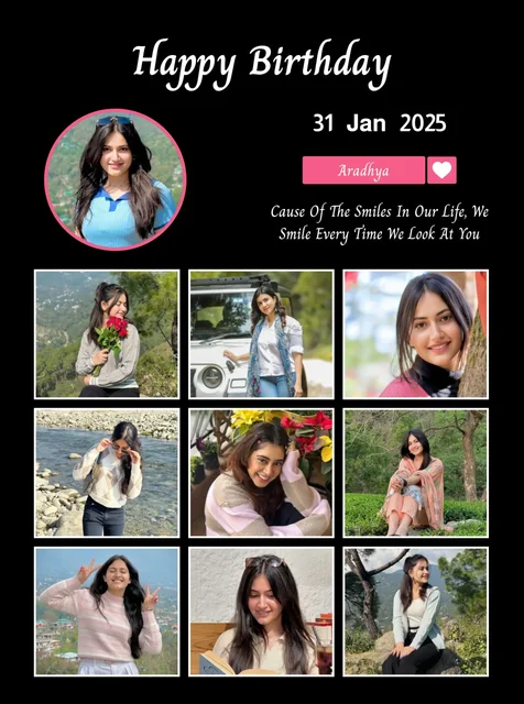 Personalized Birthday Photo Collage Frame – Instagram Style