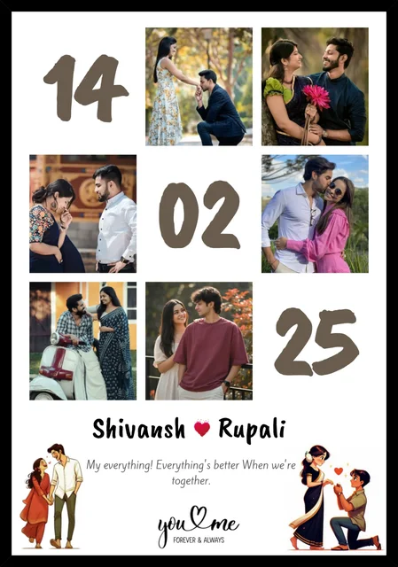 Couple Anniversary Personalized Photo Collage Frame – Custom Keepsake Gift