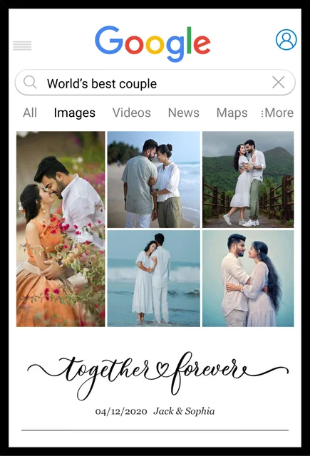 Personalized Google Photo Frame for Couples