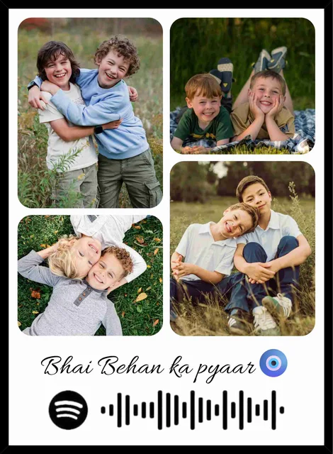 Personalized Brother Sister Photo Collage Frame with Song