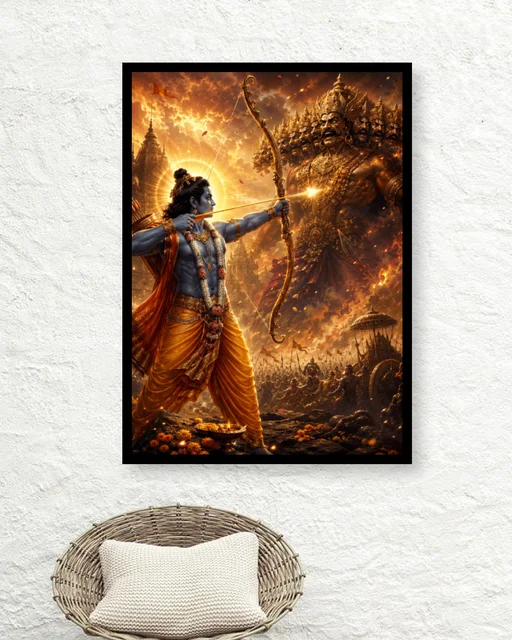 Personalised Lord Rama Dussehra Photo Frame – Victory of Good Over Evil Wall Art