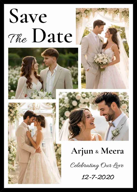 Personalized Save the Date Wedding Photo Collage Frame
