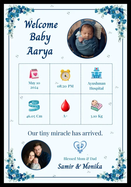Personalized Baby Birth Photo Frame – Custom Newborn Announcement Keepsake