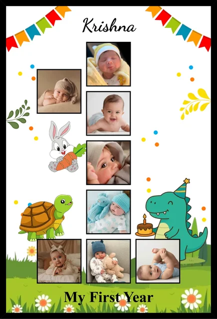 Baby First Year Keepsake Frame – Custom Name & Images