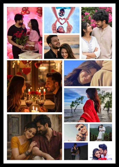 Personalized Couple Photo Collage Frame for Home Décor