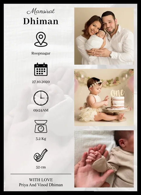 Personalized Baby Keepsake Photo Frame – Birth Details & Precious Moments