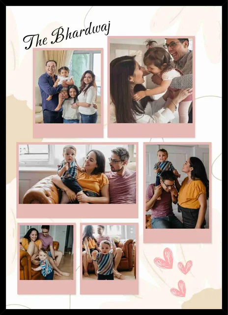 Custom Family Photo Collage Frame with Family Name