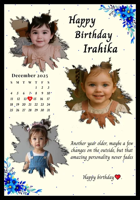 Personalized Birthday Photo Frame with Calendar Highlight